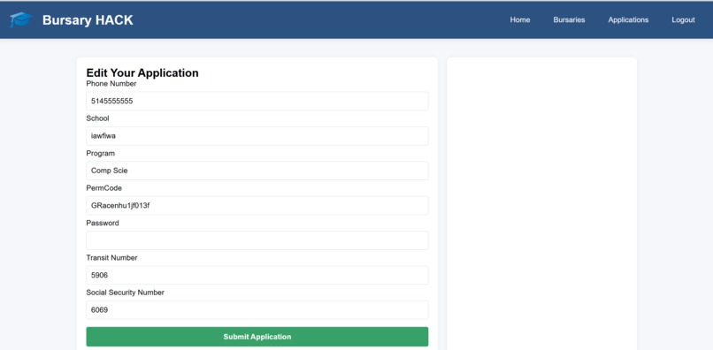 Bursary HACK – screenshot 3