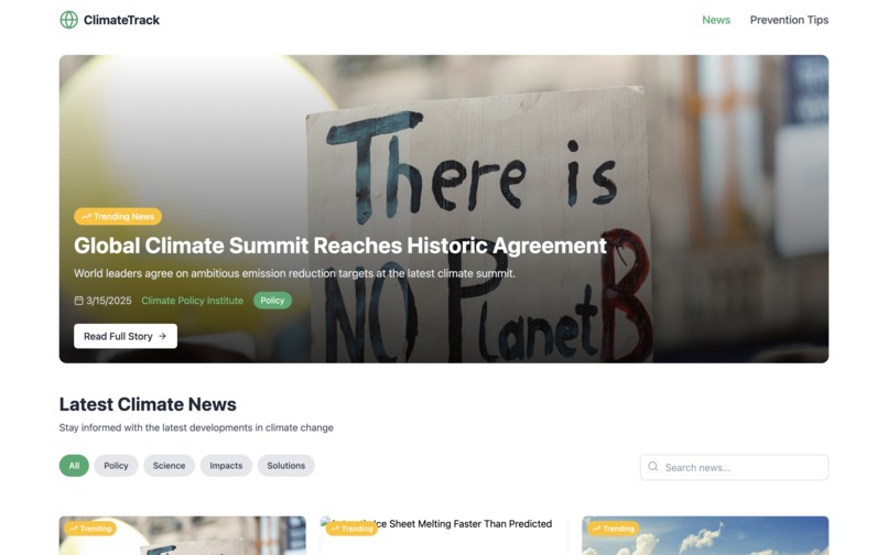 Climate Tracking Website – screenshot 1
