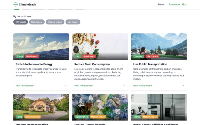 Climate Tracking Website – screenshot 2