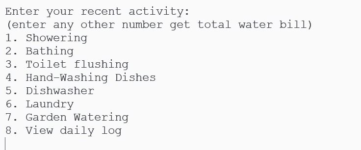 Water Usage Calculator – screenshot 1