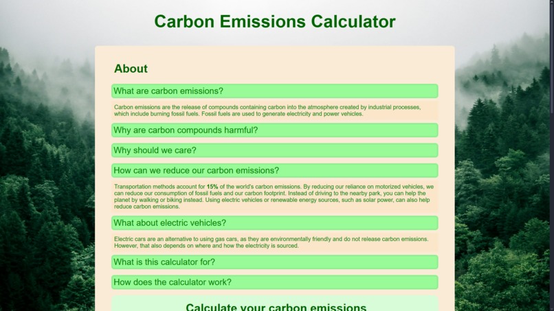 Carbon Calculator  – screenshot 1