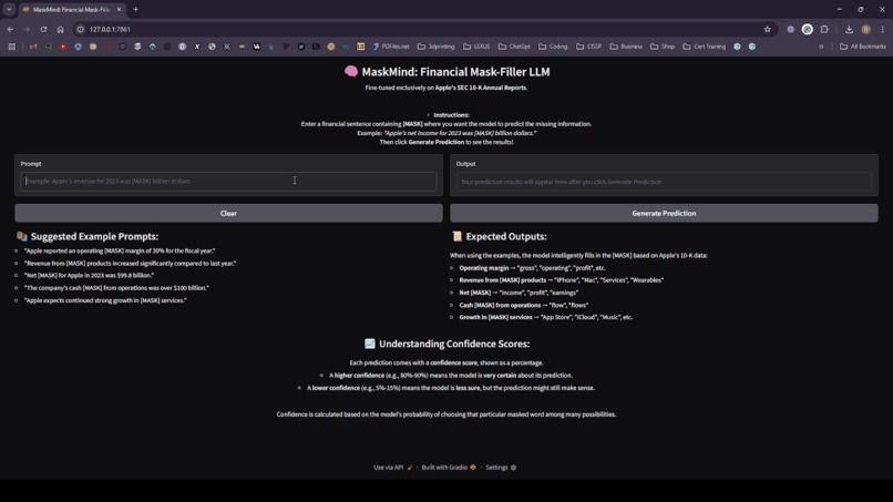MaskMind: Fine-Tuned Financial Mask-Filler Model – screenshot 1