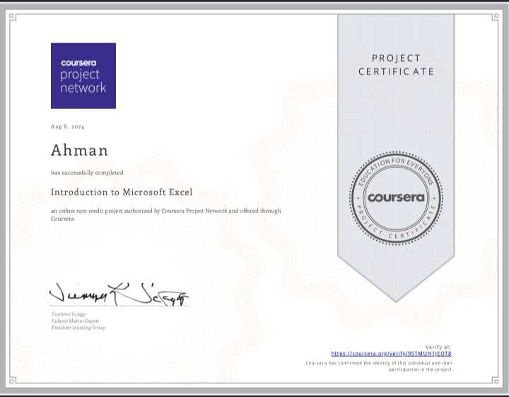 Introduction to Microsoft Excel by Coursera – screenshot 1