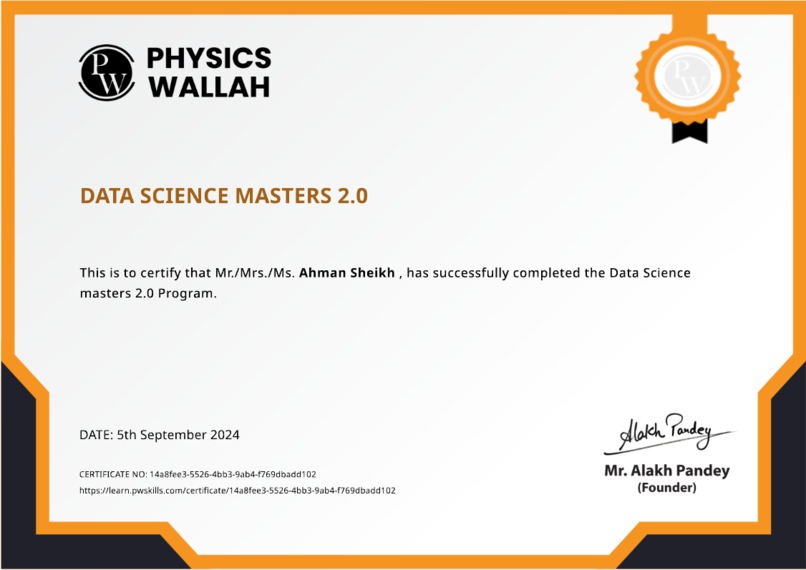 Data Science Masters 2.O from PW  – screenshot 1