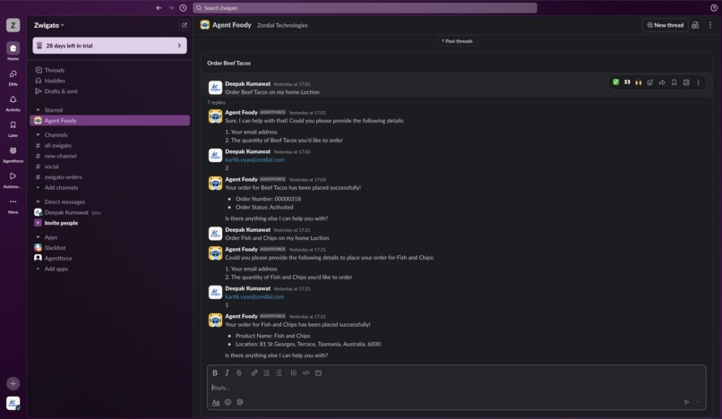 daily craving fulfilment with Agentforce – screenshot 2