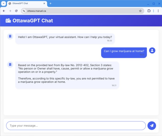 OttawaGPT – screenshot 1