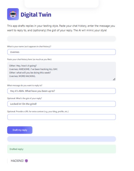 Digital Twin – screenshot 1