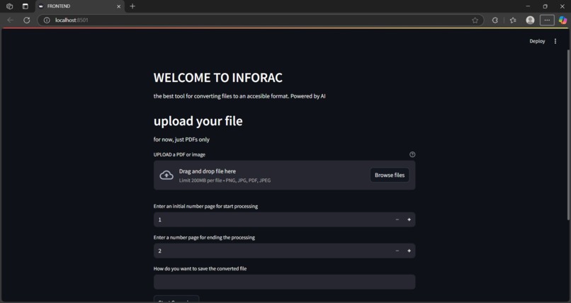 Inforac – screenshot 1