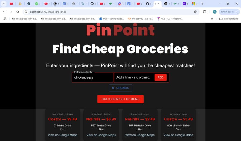 PinPoint-Maximizing your Nutrition and Minimizing your Cost – screenshot 2