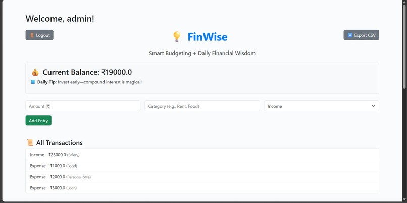 FineWise – screenshot 1