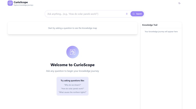 curioscope web app – screenshot 1