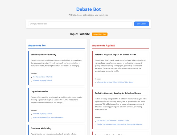 Debate Bot – screenshot 3