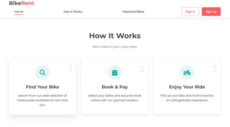 bike rental – screenshot 1