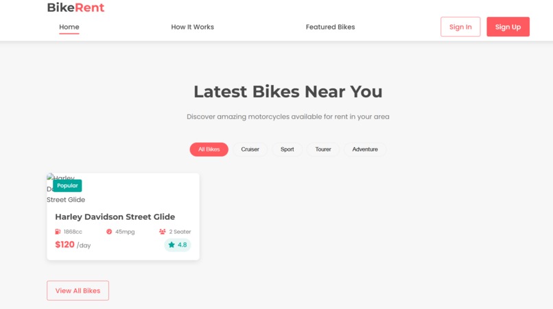 bike rental – screenshot 2