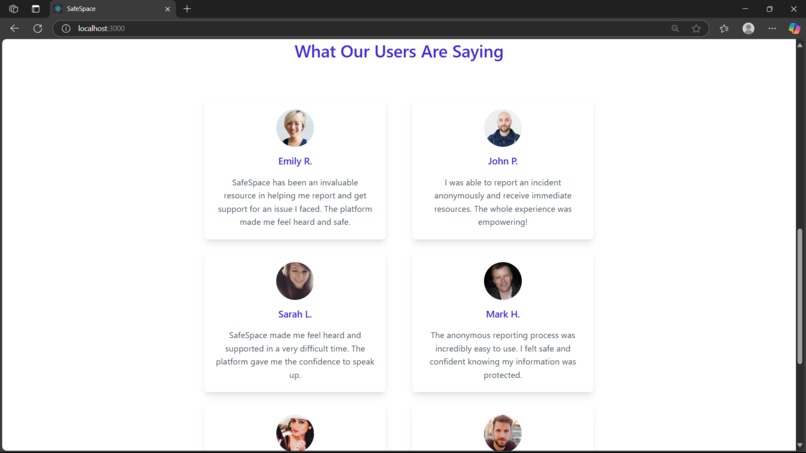 SafeSpace: AI-Powered Incident Reporting for Justice – screenshot 2