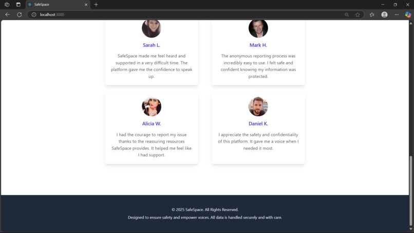 SafeSpace: AI-Powered Incident Reporting for Justice – screenshot 3