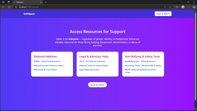 SafeSpace: AI-Powered Incident Reporting for Justice – screenshot 4