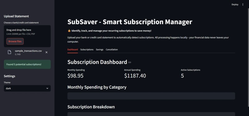SubSaver – screenshot 1