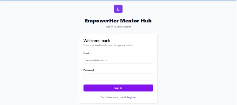 EmpowerHer Mentor Hub – screenshot 1