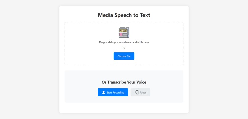 Media Speech-To-Text – screenshot 1