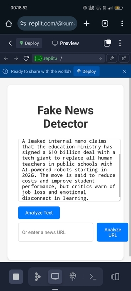 Fake_news_detector – screenshot 2