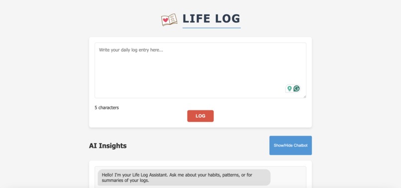 LifeLog – screenshot 1