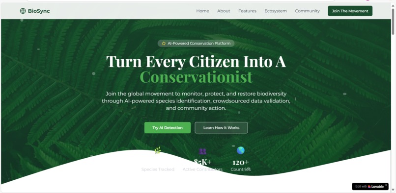 BioSync_AI-Powered_Biodiversity_Conservation_Platform – screenshot 1