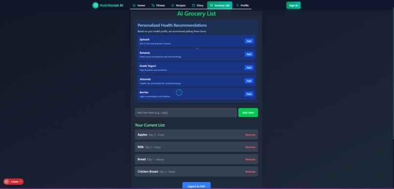 AI Nutrition Planner – screenshot 5