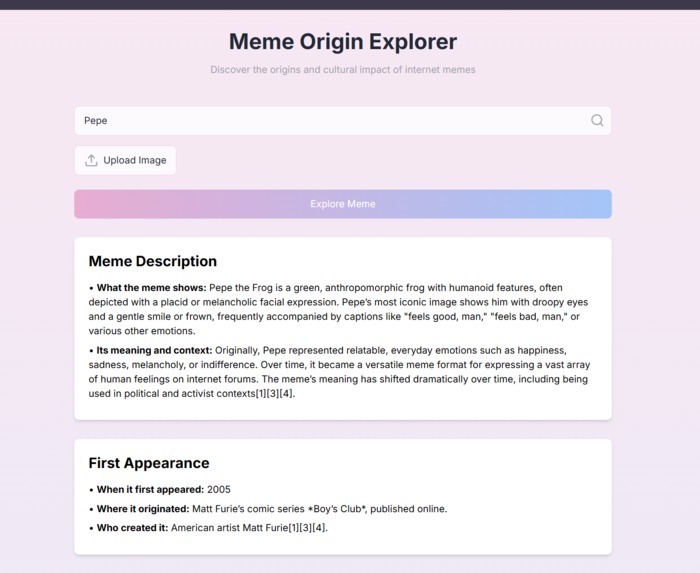 Meme Origin Explorer – screenshot 3