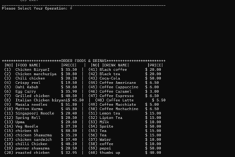 food ordering system