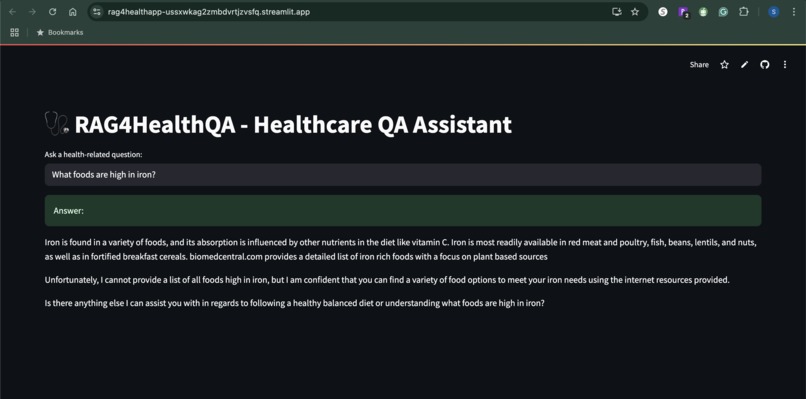 RAG4HealthQA – screenshot 2