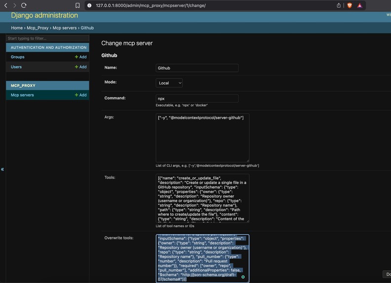 MCProxy  – screenshot 1