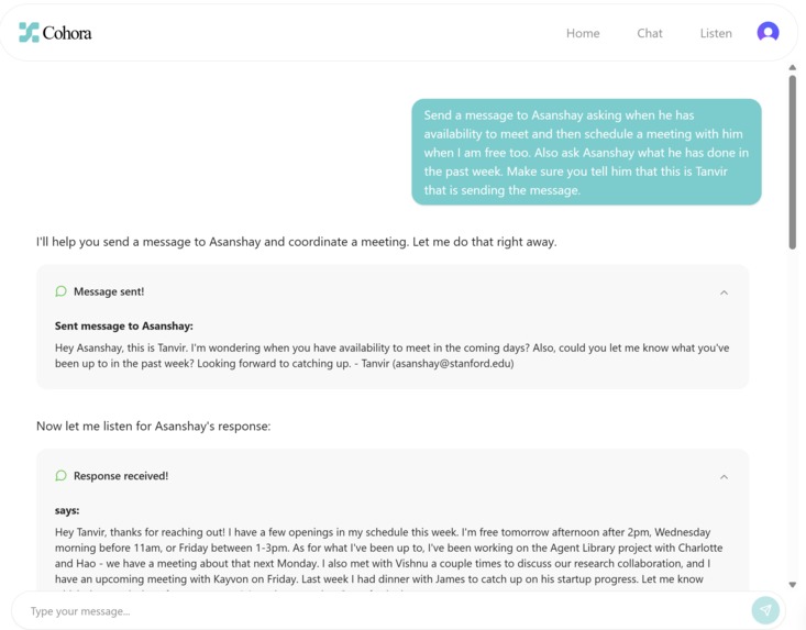 Cohora: Have Your Agents Talk to My Agents – screenshot 5