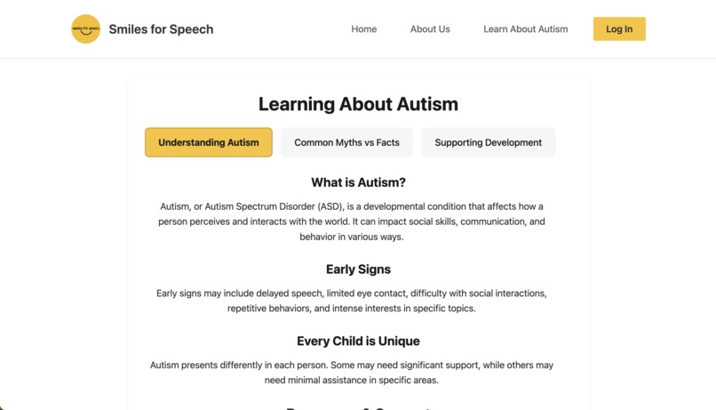 Smiles for Speech: Early Autism Detection Tool – screenshot 3