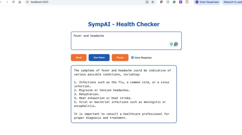 SympAI – screenshot 2
