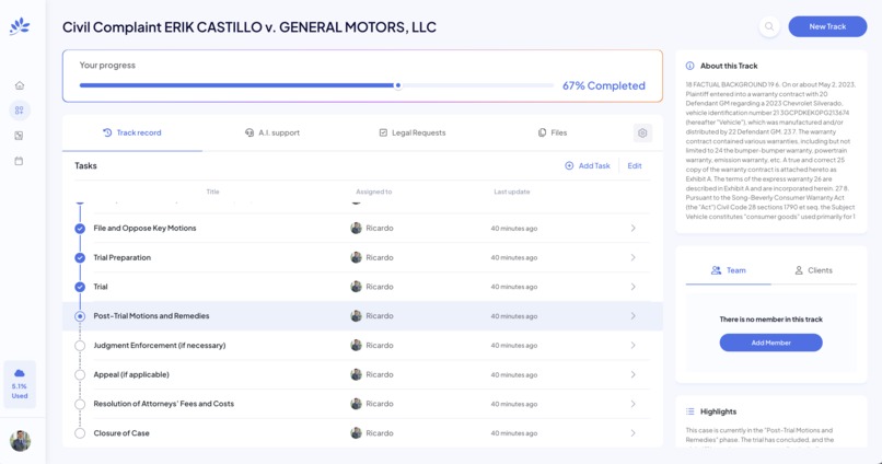 Lawgic Legal Track – screenshot 2