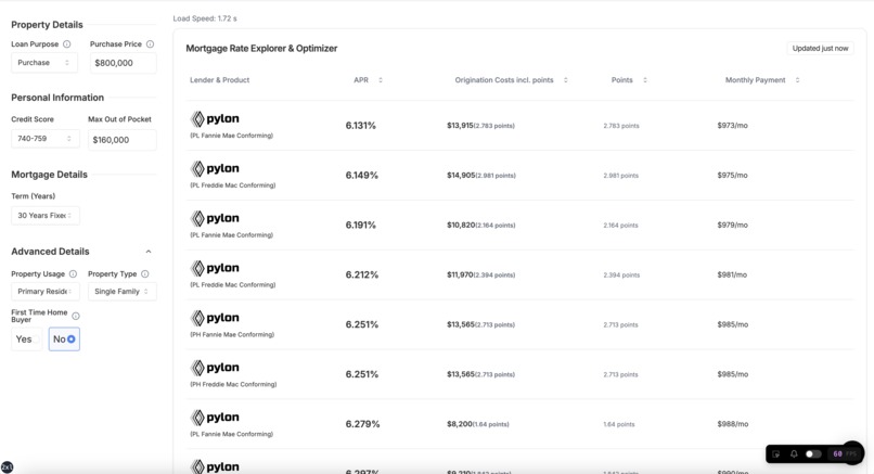 Mortgage Loan Rate Optimizer – screenshot 2