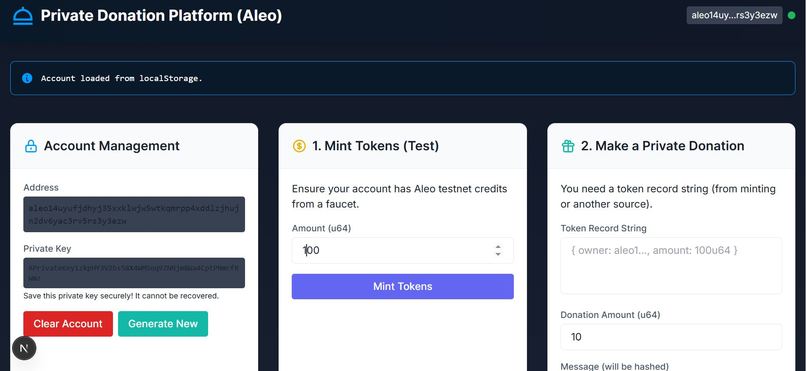 Private Donation Platform – screenshot 1