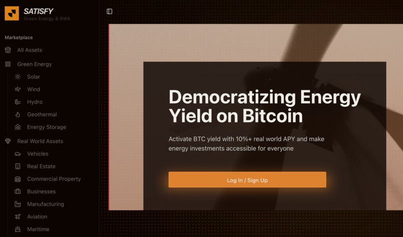 Satisfy - Green RWA on BTC – screenshot 4
