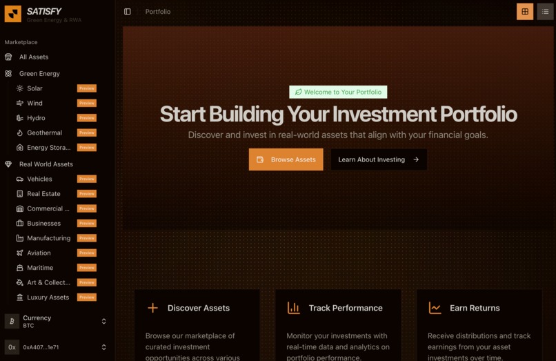 Satisfy - Green RWA on BTC – screenshot 5