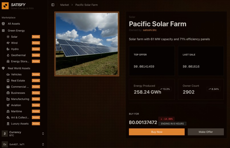 Satisfy - Green RWA on BTC – screenshot 8