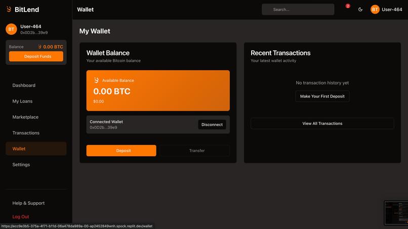 Bitlend (A Bitcoin Lending Application)  – screenshot 2