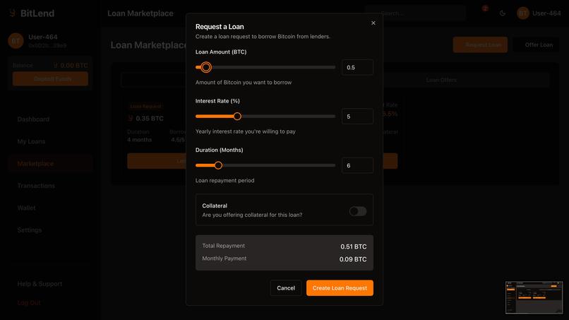 Bitlend (A Bitcoin Lending Application)  – screenshot 4