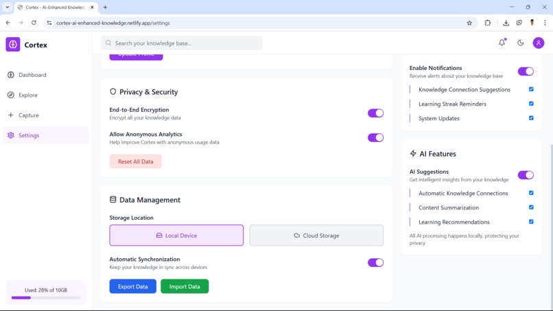 Cortex – screenshot 2