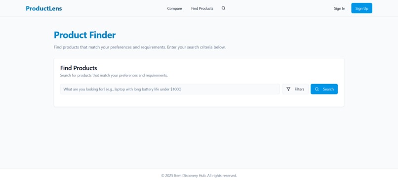 ProductLens – screenshot 1