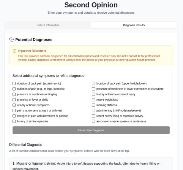 Second Opinion – screenshot 2
