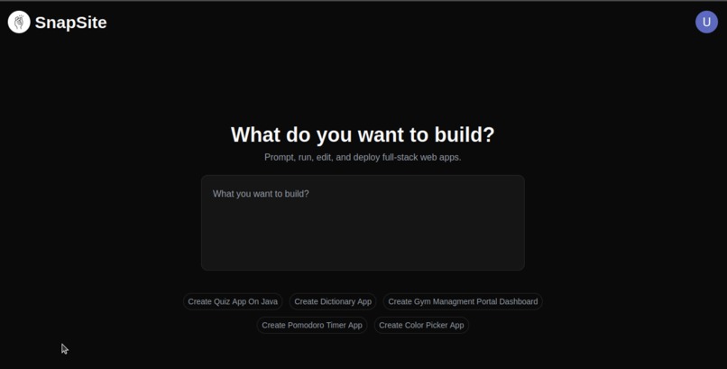 SnapSite_AI_Website_Builder – screenshot 1