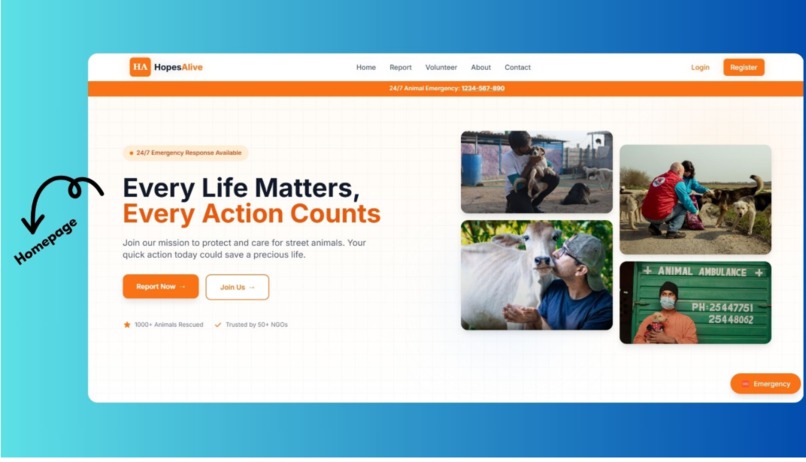 Hopes-ALive- Tech for Compassionate Rescue  – screenshot 1