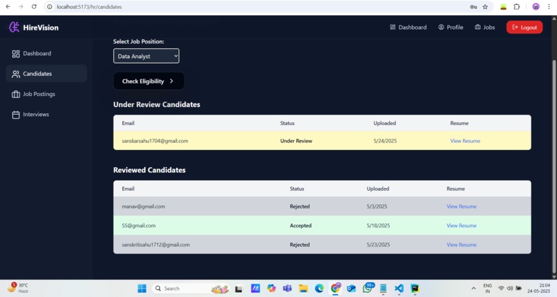 HireVision – screenshot 1