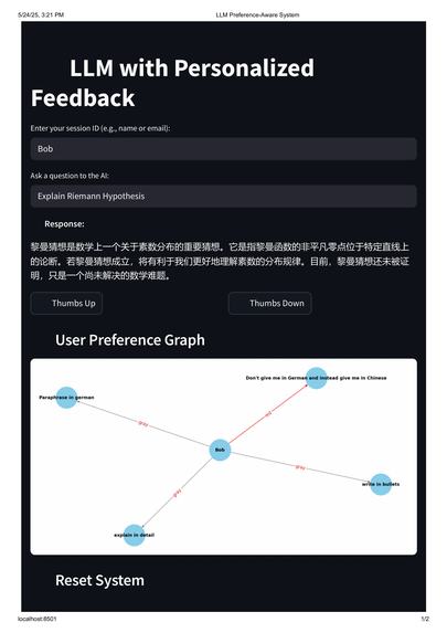 LLM Preference Aware System – screenshot 1
